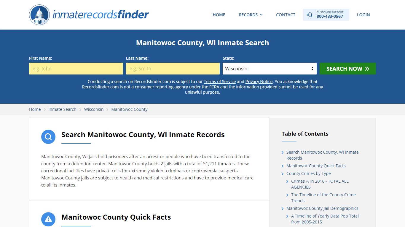 Manitowoc County, WI Inmate Lookup & Jail Records Online